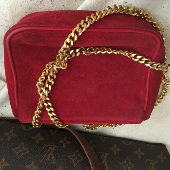 Paloma Picasso red suede sholder bag main image 5
